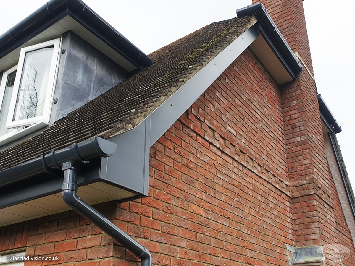 Gutter replacement and fascia boards on a UK suburban house